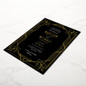 Elegant Art Deco Lijst Wedding REAL Folie Uitnodig Folie Uitnodiging (Gedraaid)