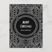 Elegant  art deco Merry Kerstmis Briefkaart (Voorkant)