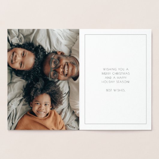 Elegant  art deco Merry Kerstmis Folie Kaarten (Binnen)