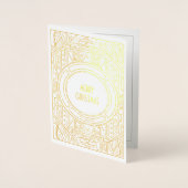 Elegant  art deco Merry Kerstmis Folie Kaarten (Voorkant)