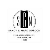 Elegant Art Deco Monogram Cirogram Rendement Adres Rubberstempel (Afrduk)