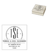 Elegant Art Deco Monogram Cirogram Rendement Adres Rubberstempel (Gestempeld)