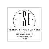 Elegant Art Deco Monogram Cirogram Rendement Adres Rubberstempel (Afrduk)