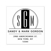 Elegant Art Deco Monogram Cirogram Rendement Adres Zelfinktende Stempel (Design)