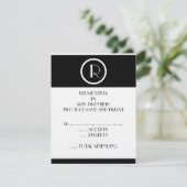 Elegant Art Deco Monogram R Wedding Reply Kaarten RSVP Kaartje (Staand voorkant)
