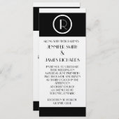 Elegant Art Deco Monogram R Wedding Uitnodiging (Voorkant / Achterkant)