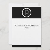 Elegant Art Deco Monogram R Wedding Uitnodiging (Achterkant)