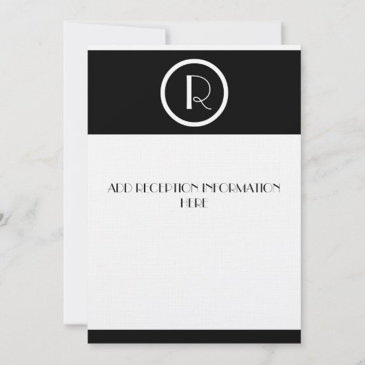 Elegant Art Deco Monogram R Wedding Uitnodiging (Achterkant)