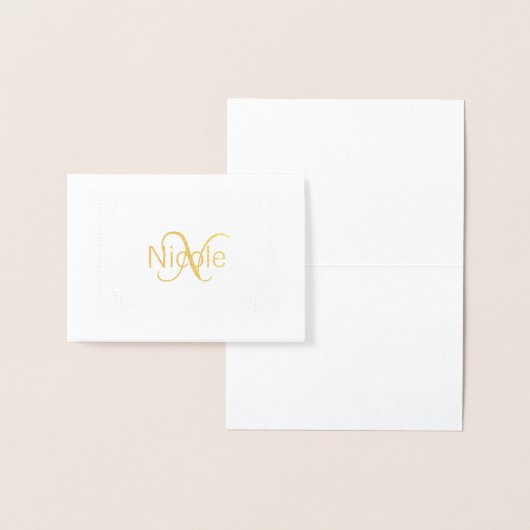 Elegant  Art Deco Naam Monogram Folie Kaart (Display)
