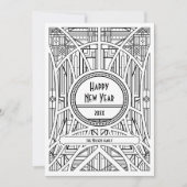 Elegant art deco Nieuwjaar Feestdagenkaart (Voorkant)
