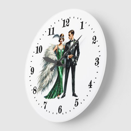 Elegant Art Deco paar Grote Klok (Hoek)