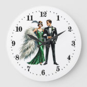 Elegant Art Deco paar Grote Klok (Voorkant)