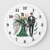 Elegant Art Deco paar Grote Klok (Voorkant)