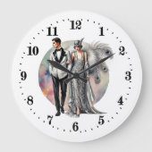 Elegant Art Deco paar Grote Klok (Voorkant)