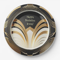 Elegant Art Deco Paper-Borden - op maat gesneden