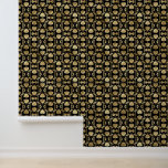 Elegant Art Deco Patroon Goud Zwart Behang<br><div class="desc">Elegant behang voor moderne ruimtes met een gouden art deco geïnspireerd patroon op een zwarte achtergrond.</div>