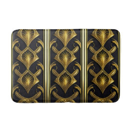 Elegant art deco patroon in zwart en goud badmat