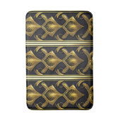 Elegant art deco patroon in zwart en goud badmat (Voorkant Verticaal)