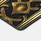 Elegant art deco patroon in zwart en goud bureaumat (Hoek)