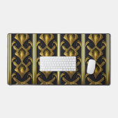Elegant art deco patroon in zwart en goud bureaumat (Keyboard & Muis)