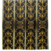 Elegant art deco patroon in zwart en goud douchegordijn (Voorkant)