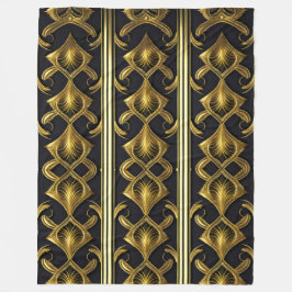 Elegant art deco patroon in zwart en goud fleece deken