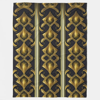 Elegant art deco patroon in zwart en goud fleece deken