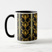 Elegant art deco patroon in zwart en goud mok (Links)