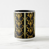 Elegant art deco patroon in zwart en goud mok (Midden)
