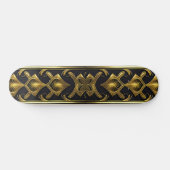 Elegant art deco patroon in zwart en goud persoonlijk skateboard (Horizontaal)