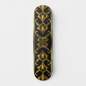 Elegant art deco patroon in zwart en goud persoonlijk skateboard (Voorkant)