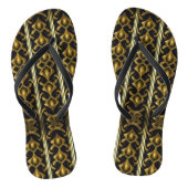 Elegant art deco patroon in zwart en goud teenslippers (Voetbed)