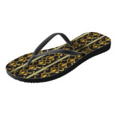 Elegant art deco patroon in zwart en goud teenslippers (Schuin)