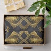 Elegant art deco patroon in zwart en goud tissuepapier (Geschenk)