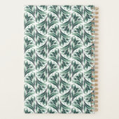 Elegant Art Deco-patroon met groen blad Planner (Achterkant)