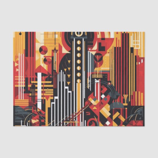 Elegant art deco patroon tissuepapier (Voorkant)