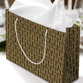 Elegant Art Deco Pattern Arches Black Gold Chic Groot Cadeauzakje