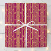 Elegant Art Deco Pattern Arches Pink Gold Chic Cadeaupapier