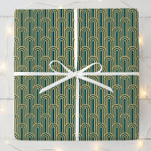 Elegant Art Deco Pattern Arches Teal Gold Chic Cadeaupapier