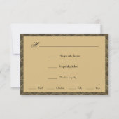 Elegant Art Deco Peacocks Gold RSVP Kaart (Achterkant)