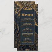 Elegant Art Deco Peacocks Wedding Menu (Voorkant / Achterkant)