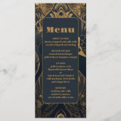 Elegant Art Deco Peacocks Wedding Menu (Voorkant)