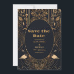 Elegant Art Deco Peacocks Wedding Save The Date<br><div class="desc">Aankondiging van onze Elegante Art Deco bruiloft Save the Date! Deze kaart combineert perfect de glamour van de Art Deco-stijl met de bruikbaarheid van een save-the-date kaart. Het Art Deco ontwerp voegt een weelderige en stijlvolle touch toe aan uw bruiloft briefpapier, waardoor een sfeer van luxe en verfijning ontstaat. Dit...</div>
