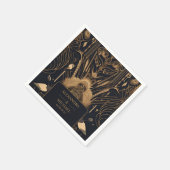 Elegant Art Deco Peacocks Wedding Servet (Hoek)