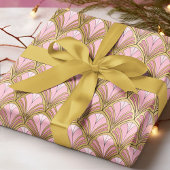 Elegant Art Deco Pink Gold Luxury  Patroon Cadeaupapier