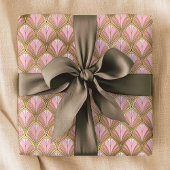 Elegant Art Deco Pink Gold Luxury  Patroon Cadeaupapier