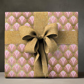 Elegant Art Deco Pink Gold Luxury  Patroon Cadeaupapier