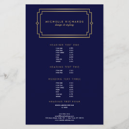 Elegant Art Deco Professional Navy/Gold Flyer