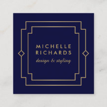 Elegant Art Deco Professional Navy/Gold