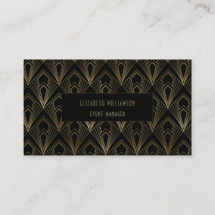 Elegant Art Deco Professional   Zwart en goud Visitekaartje